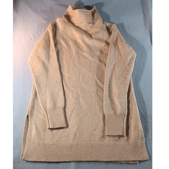 Ann Taylor XS Camel Turtleneck Tunic Sweater Longline Ribbed Hem NWT $98 - Picture 1 of 7